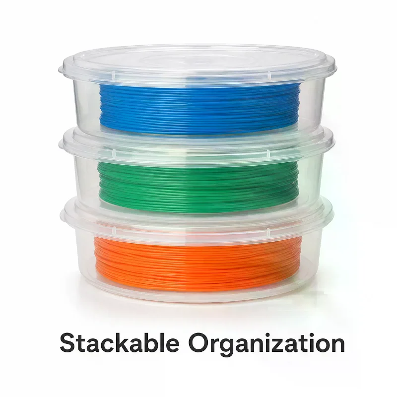 10Pcs Transparent PP Spool Storage Box Large Round Filament Organizer Container For 3D Printing Consumables Storage Organizer