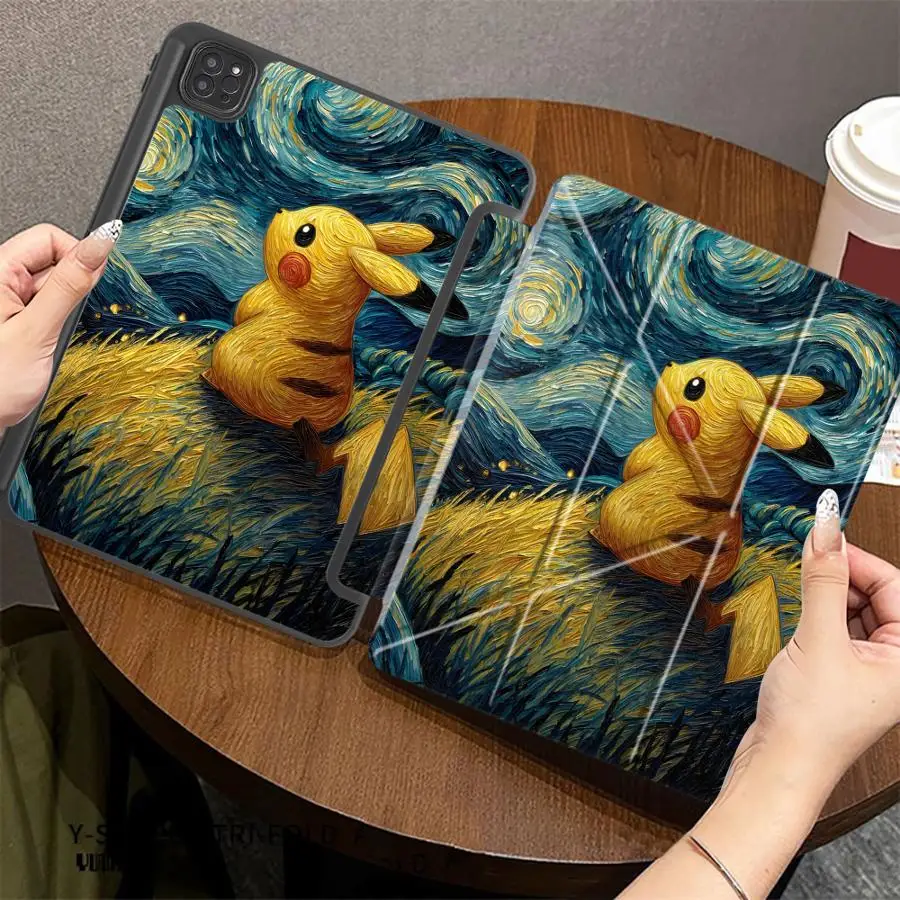 Holder Cover Tablet Case For iPad Pro 2025 Mini 6 7 Pro 11th 10th 9th 8th 7th 12.9inch Air 4 5 M3 M2 1 2 M4 11inch Pokemon