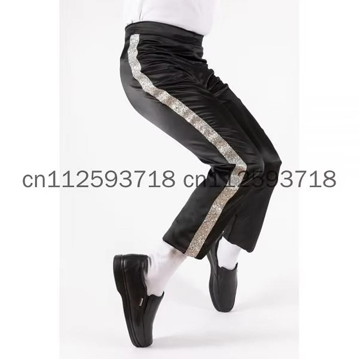 Pantaloni MJ Michael Jackson Billie Jean in stile caviglia nero bianco S