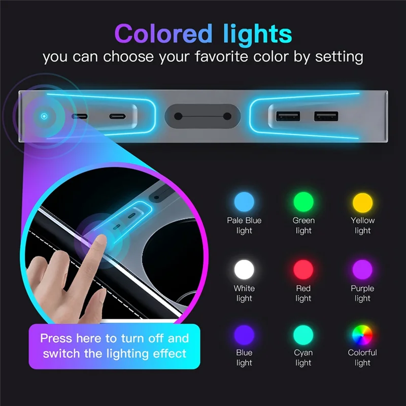 

SR-Light 27 Вт USB-концентратор для быстрой зарядки для Tesla Model 3 Tesla Model Y 2021-2023 с диафрагмой, детали интеллектуальной док-станции