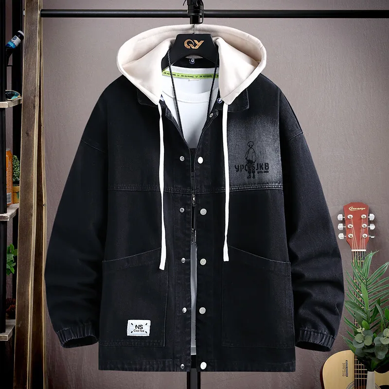 

2025 Spring and Autumn New Men's High Quality Fashion Casual Collar Denim Jacket Trendy Fashion Jacket Coat