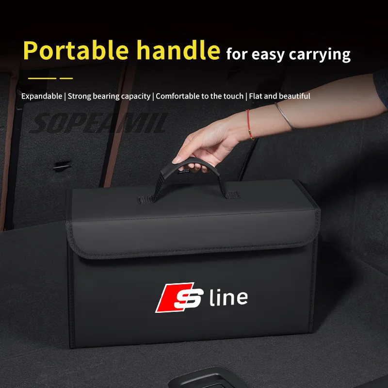 

For Audi S Line A1 A3 A4 A5 A6 A7 A8 Q3 Q4 Q5 Q7 Q8 TT RS3 RS4 RS5 S3 S4 S5 Car Trunk Storage Box Foldable Stowing Tidying Bag