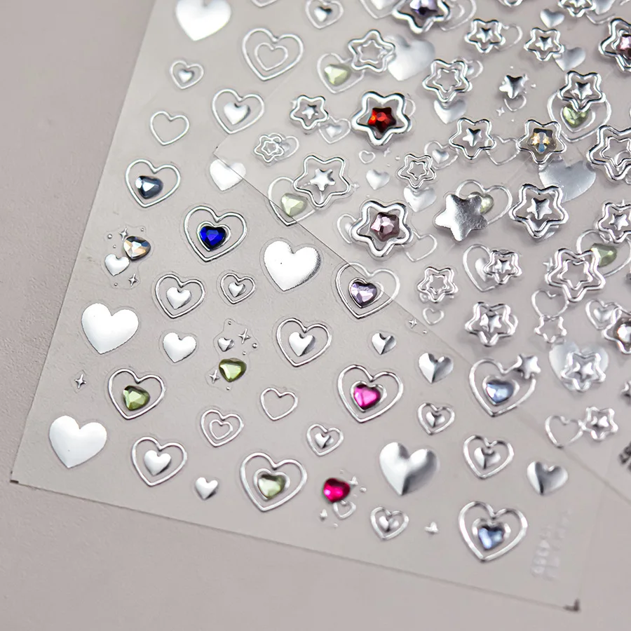 5D كريستال الماس مسمار ملصقات مشرقة النجوم تصميم ملصقات للأظافر DIY ملصقات الأظافر ذاتية اللصق زينة الشارات #3