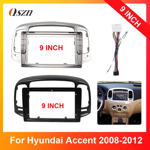 Fascia de Radio para coche de 9 pulgadas para Hyundai Accent 2008 2009 2010 2011, reproductor de Panel de vídeo, tablero de Audio, marco de 2 Din, Kit de montaje para tablero