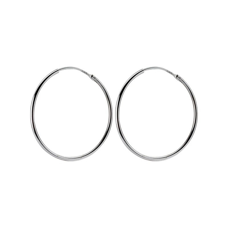 MODIAN Classic Charm Round Simple Collection Hoop Earrings Real 925 Sterling Silver Fashion Big Earrings For Women Jewelry