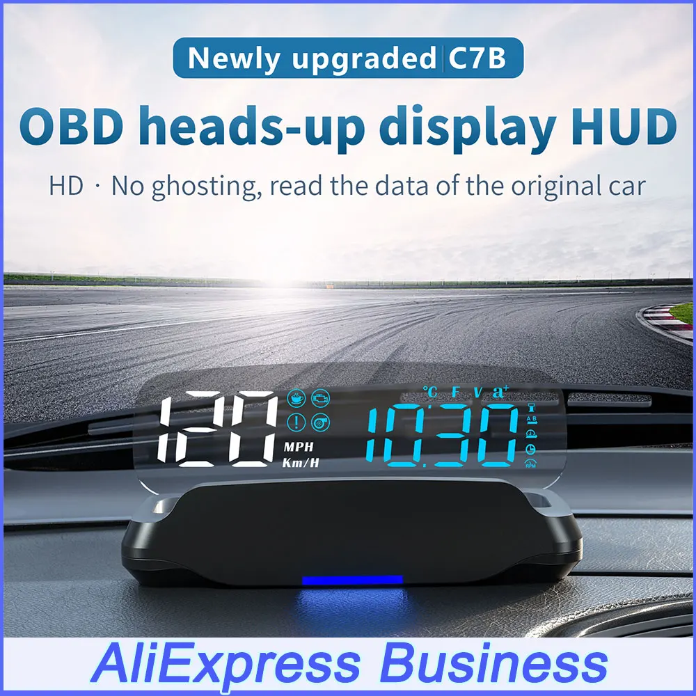 

BU C7B OBD HUD Auto Projector Head Up Display Speedometer Electronics Car accessories Navigation Compass Speed Water Temperature