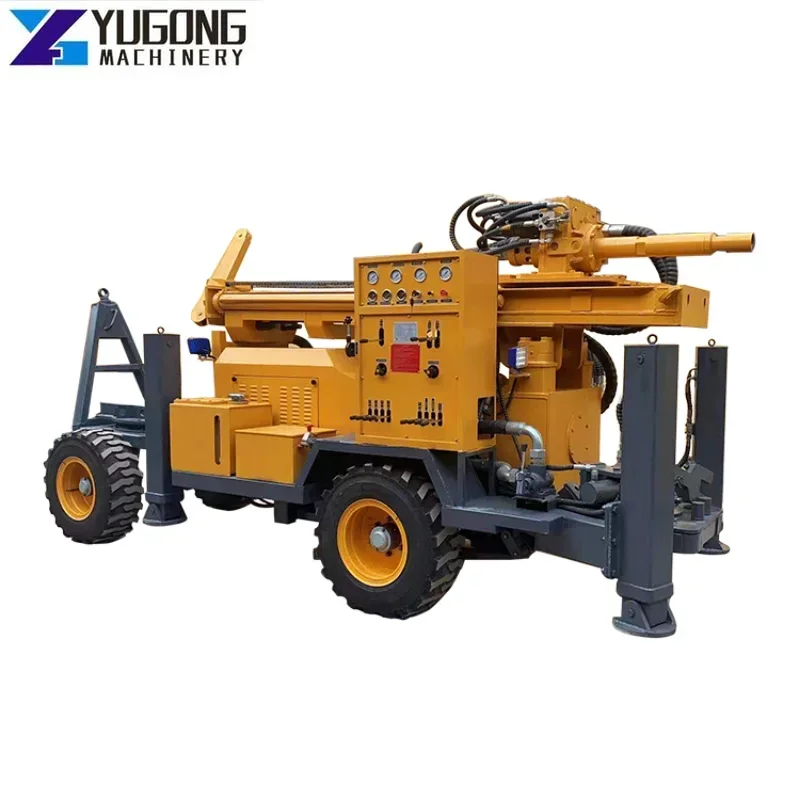 YG Portable Drill Rig Machine Wheel Type Pneumatic 100 Meter Water Well Drilling Rig Equipment with Bit Parts Supply