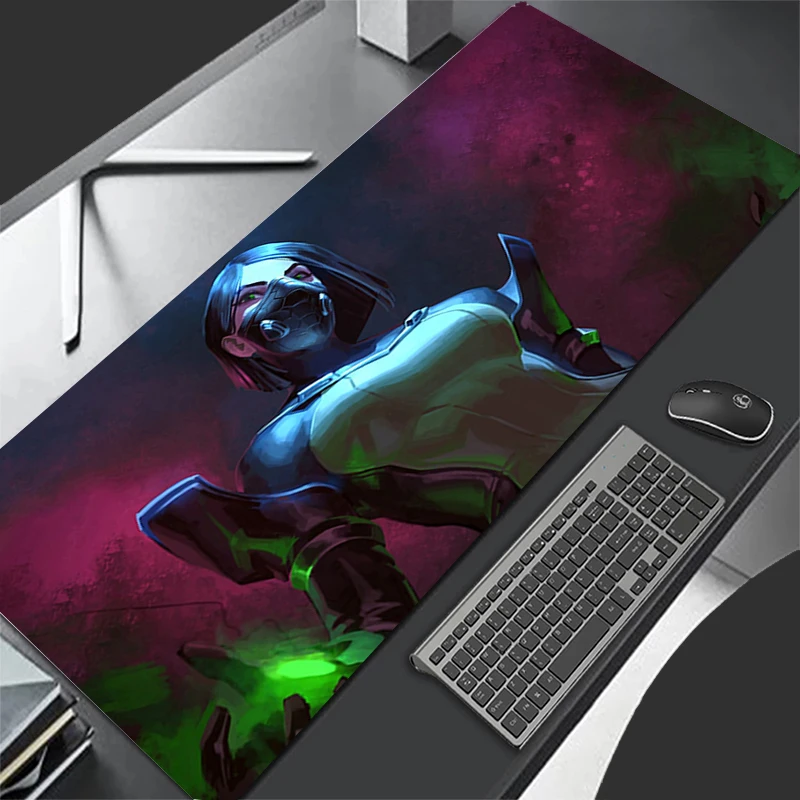 Alas Mouse Pola Alas Permainan Alas Mouse Karet Aksesori PC Alas Meja Anti Selip Alas Meja Viper V-valorant Kantor Alas Keyboard Gamer