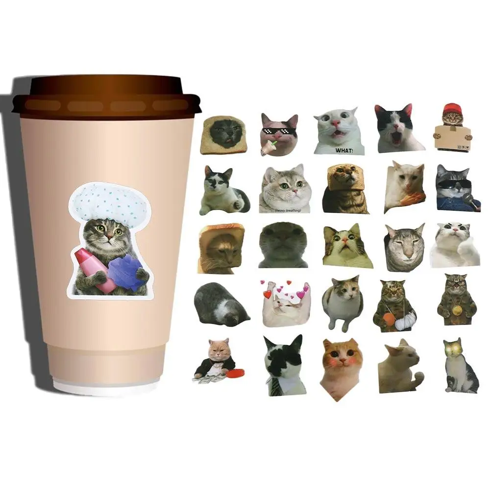 Stationery Stickers Funny Guitar Diary Decor Animal Cat Stickers Water Cup Stickers Decorative Sticker Painting Stickers