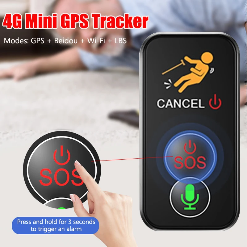 

Elderly 4G Tracking Tracker SOS Wireless WiFi Caregiver Pager Old People Locator Fall Alert Tracker Anti Lost Medical Alert