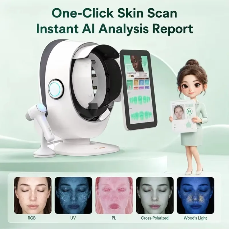 Portable AI Skin Analyzer Machine 3D Facial Skin Scanner Digital Skin Analysis System for Beauty Salon Clinic