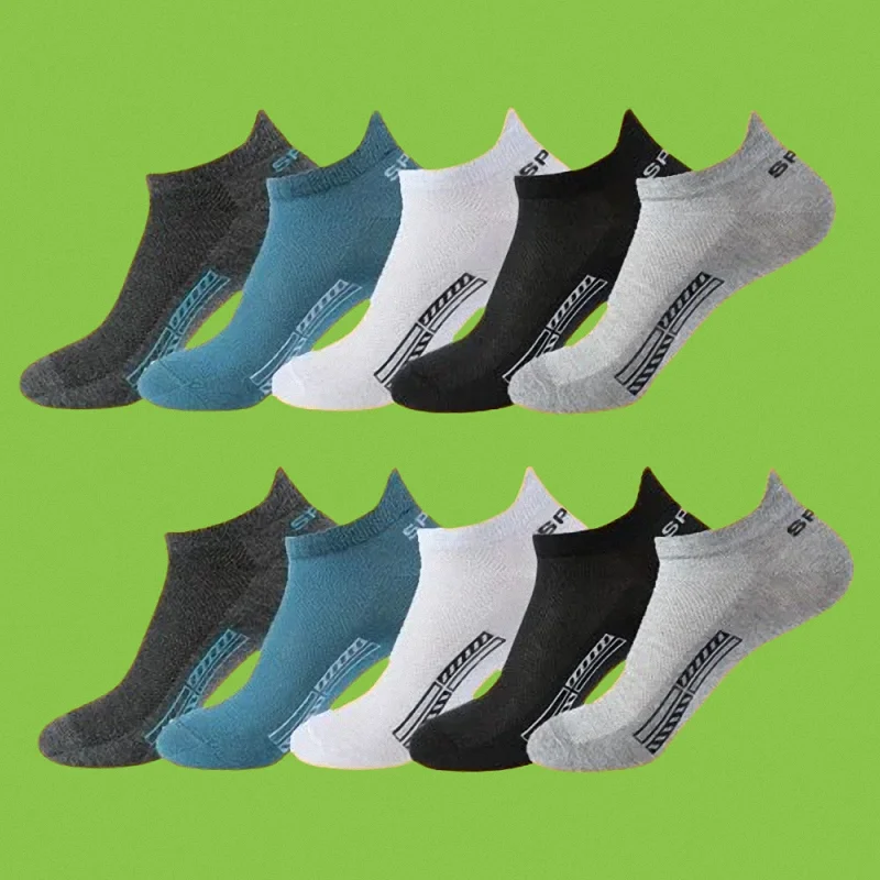 

10 Pairs High Quality Crew Ankle Breathable Mesh Sports Casual Women Summer Low-Cut Thin Sock for Male Men's Cotton Short Socks