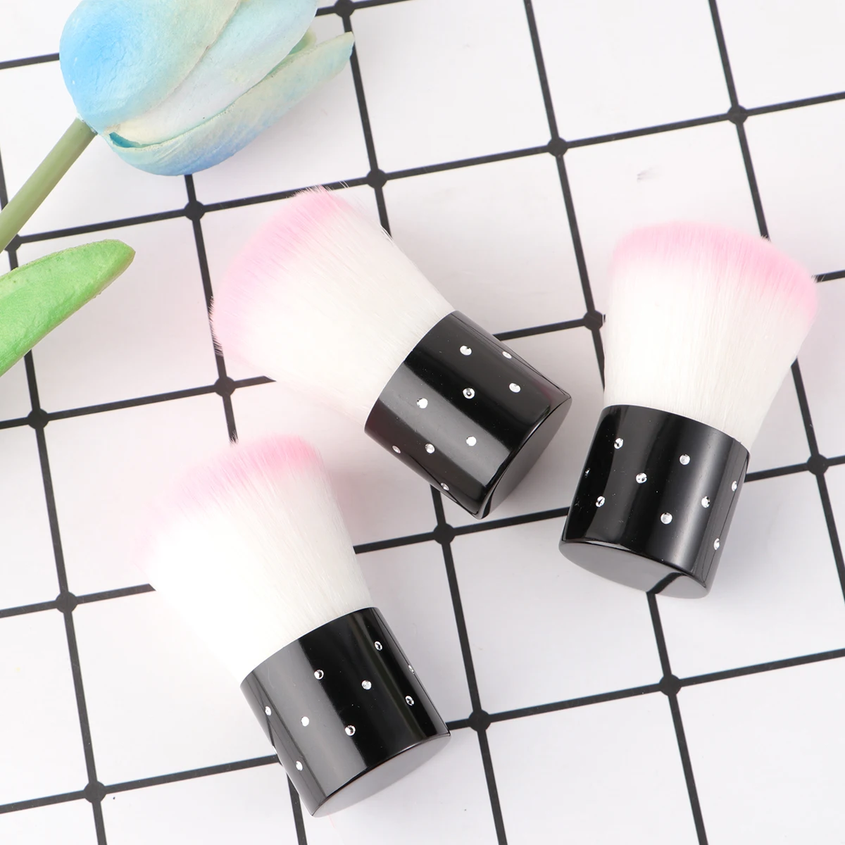 

3PCS Nail Cleaning Brush Bristles High Quality Plastic Handle Short Dusting Small Makeup Brushes Professional Use