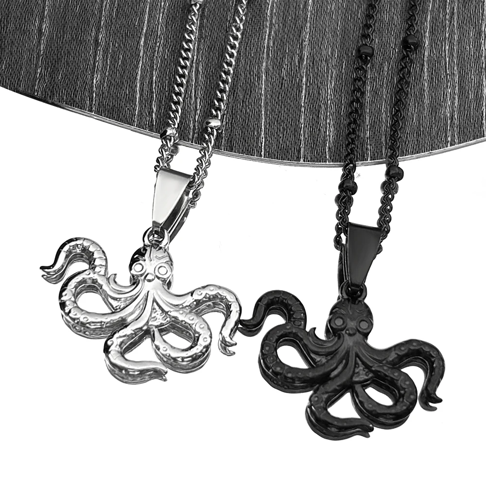 

Octopus Animal Pendant Necklace for Women Men Stainless Steel Silver Black Color Ocean Lucky Collar Party Gift Chain Jewelry