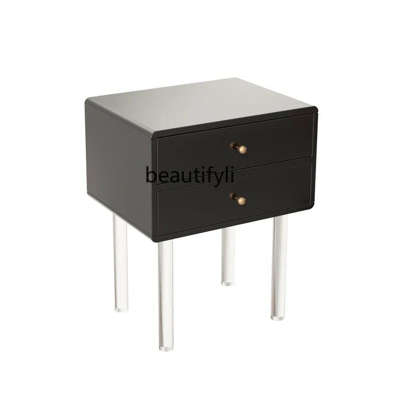 Acrylic Bedside Table Transparent Suspension High-Grade Bedroom Small Bedside Storage Cabinet