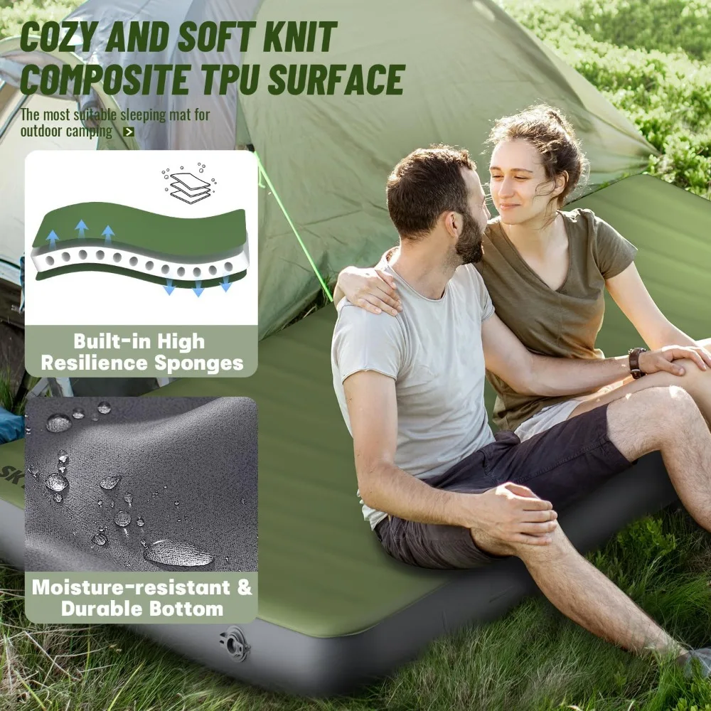 بساط نوم للتخييم سميك من إسفنج الذاكرة ذاتي النفخ للمنزل، مريح ومتين #3