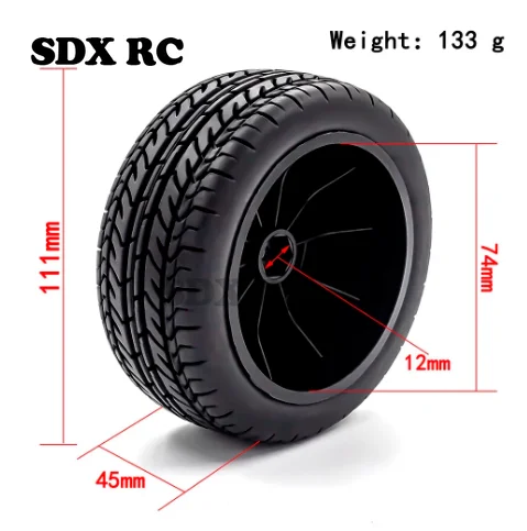 4pcs 112mm 1/10 Short Course Truck Tires Tyre Wheel With 12mm Hex For Slash Arrma Senton HuanQi 727 Vkar 10sc Hpi Rc Car