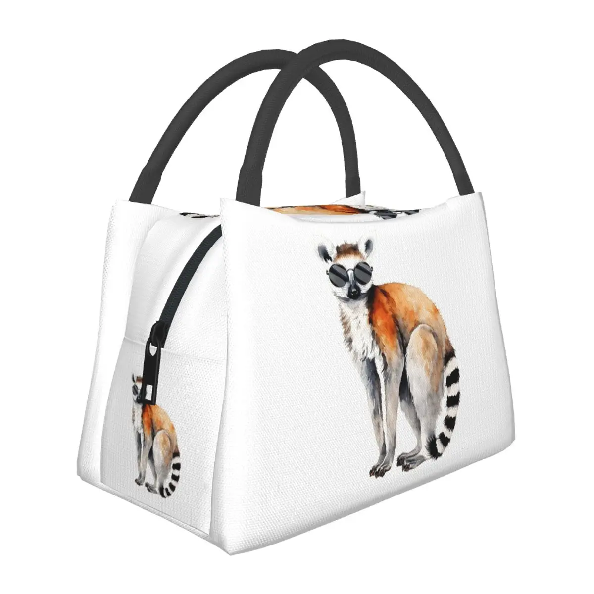 Ring-Tailed Lemur Wearing Sunglasses Lunch Bags Insulated Bento Box Lunch Tote Picnic Bags Thermal Bag for Woman Girl School