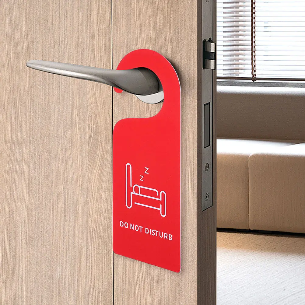 6Pcs Double Sided Door Sign Do Not Disturb Clean Up Room Hotel Indoor Sign Door Handle Hook Minimalist Functional Hanger