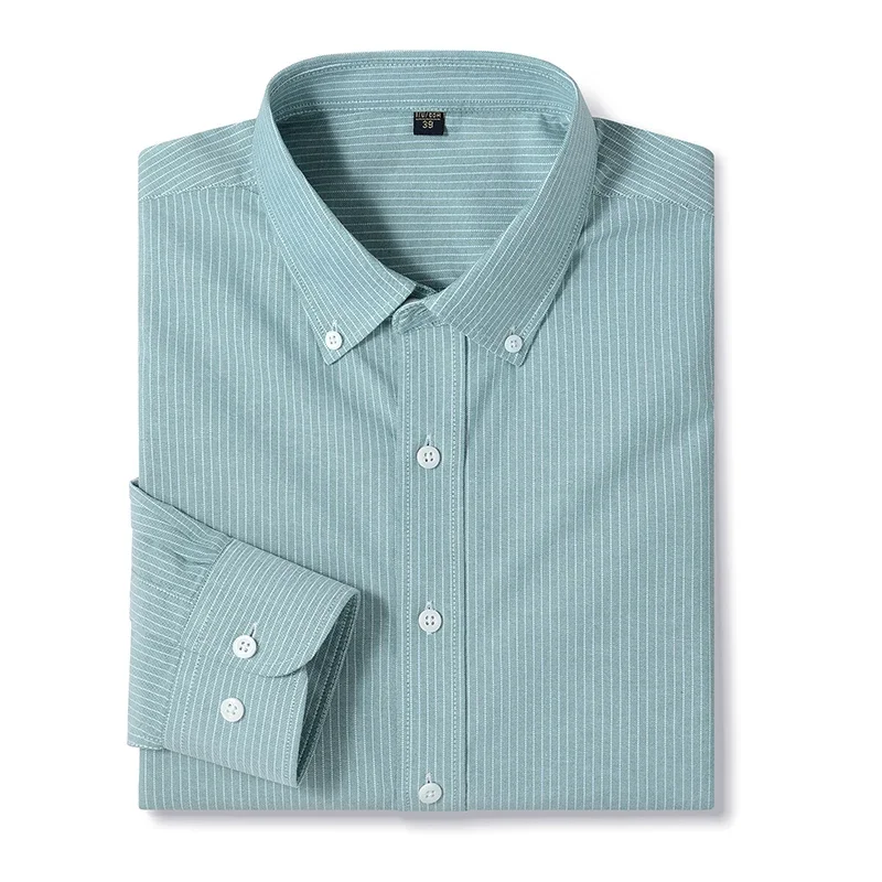 

BROWON Brand Spring Autumn Casual Men Shirts Long Sleeve Business Oxford Cloth Work 100% Cotton Shirts Mens Moda Hombre 2025