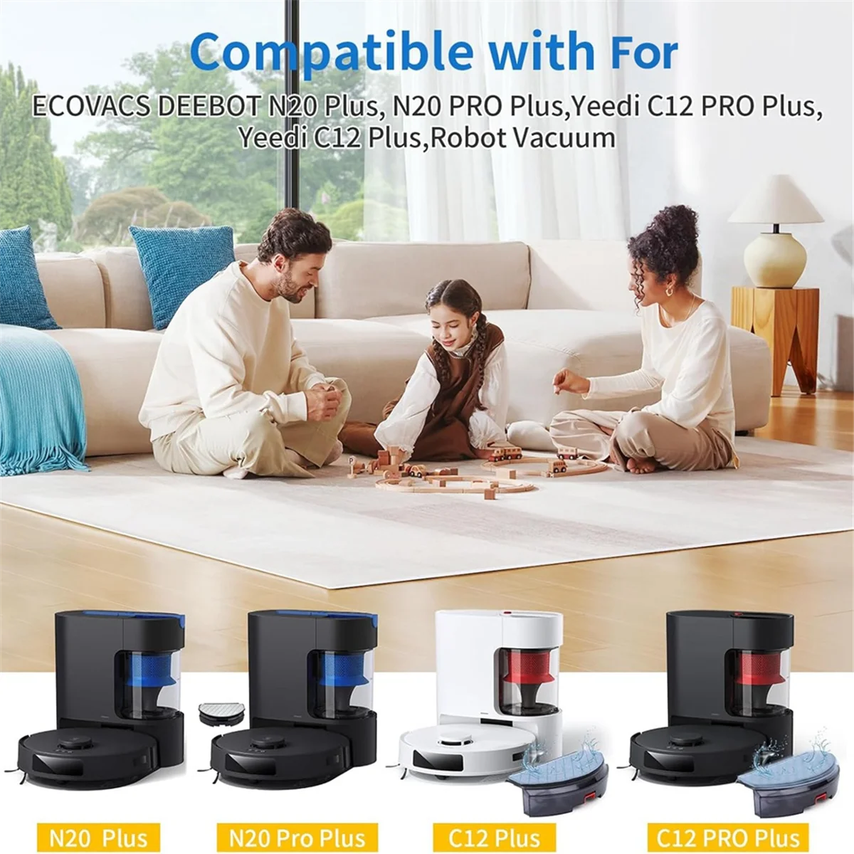 قطع غيار FZFZ لمجموعة ملحقات المكنسة الروبوتية N20 Plus وN20 وC12 وC12