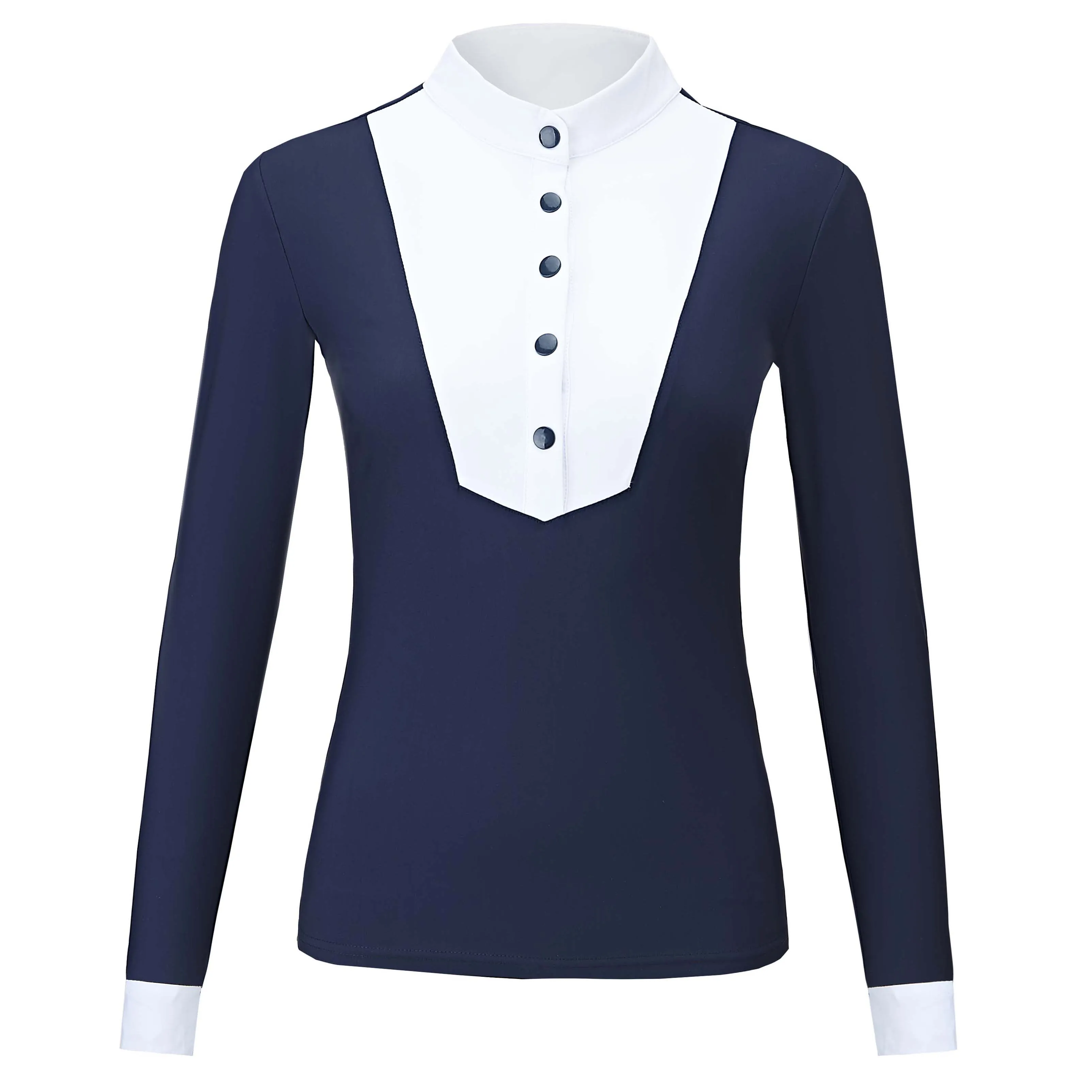 Equestrian Polo Shirt Long Sleeve Summer Elastic Slim-Fit Horseback Riding Sweater Knitted Cool Horseback Riding Suit Spring and