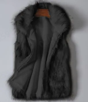 Fmxires 2025 New Winter Women's Vest Coat Wool Vest Faux Fur Vest Stand Collar Faux Fur Coat Vest Jacket Outdoor Windproof Coat