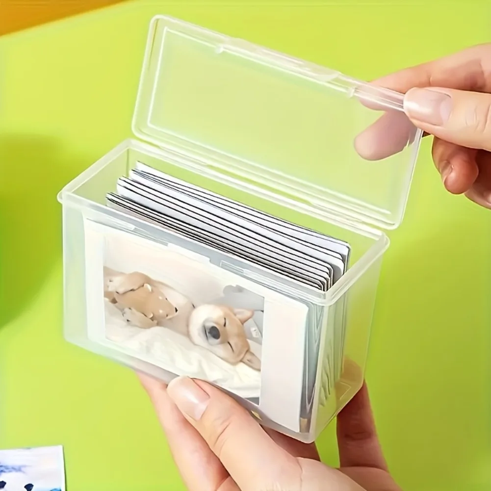 Clear Plastic Playing Card Storage Box 4 Pack Stackable Portable Poker Card Case Business Pencil Postcard Desktop Organizer Box