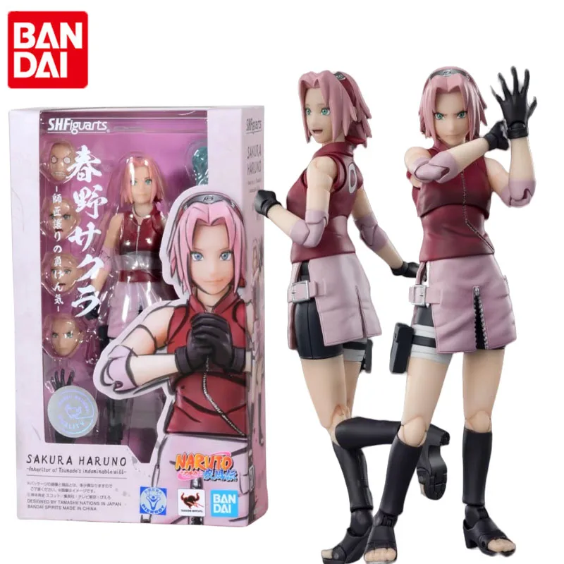 

Bandai Genuine NARUTO Anime Figure SHF Haruno Sakura Action Figure Toys for Boys Girls Kids Christmas Gift Collectible Model