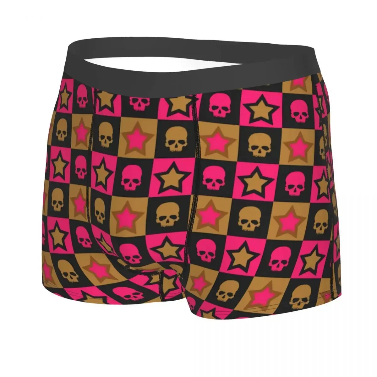 Custom Grunge Skull Print Underwear Men Stretch Boxer Briefs Shorts Panties Soft Underpants For Homme