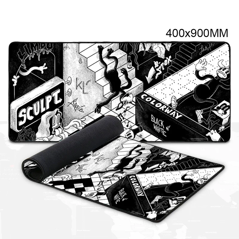 

Dark Abstract Dark Graffiti Oversized Mouse Pad Custom Size Pattern Texture Game Computer Table Mat Boys Bedroom Decoration