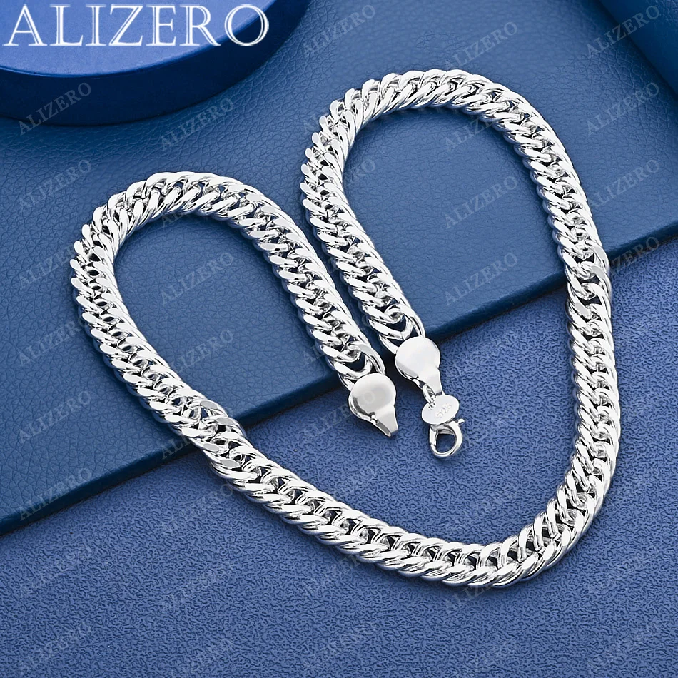 ALIZERO 925 Sterling Silver 50&60cm 10mm Chain Necklace For Men Women Fashion Jewelry Exquisite Trend Party Engagement Wedding