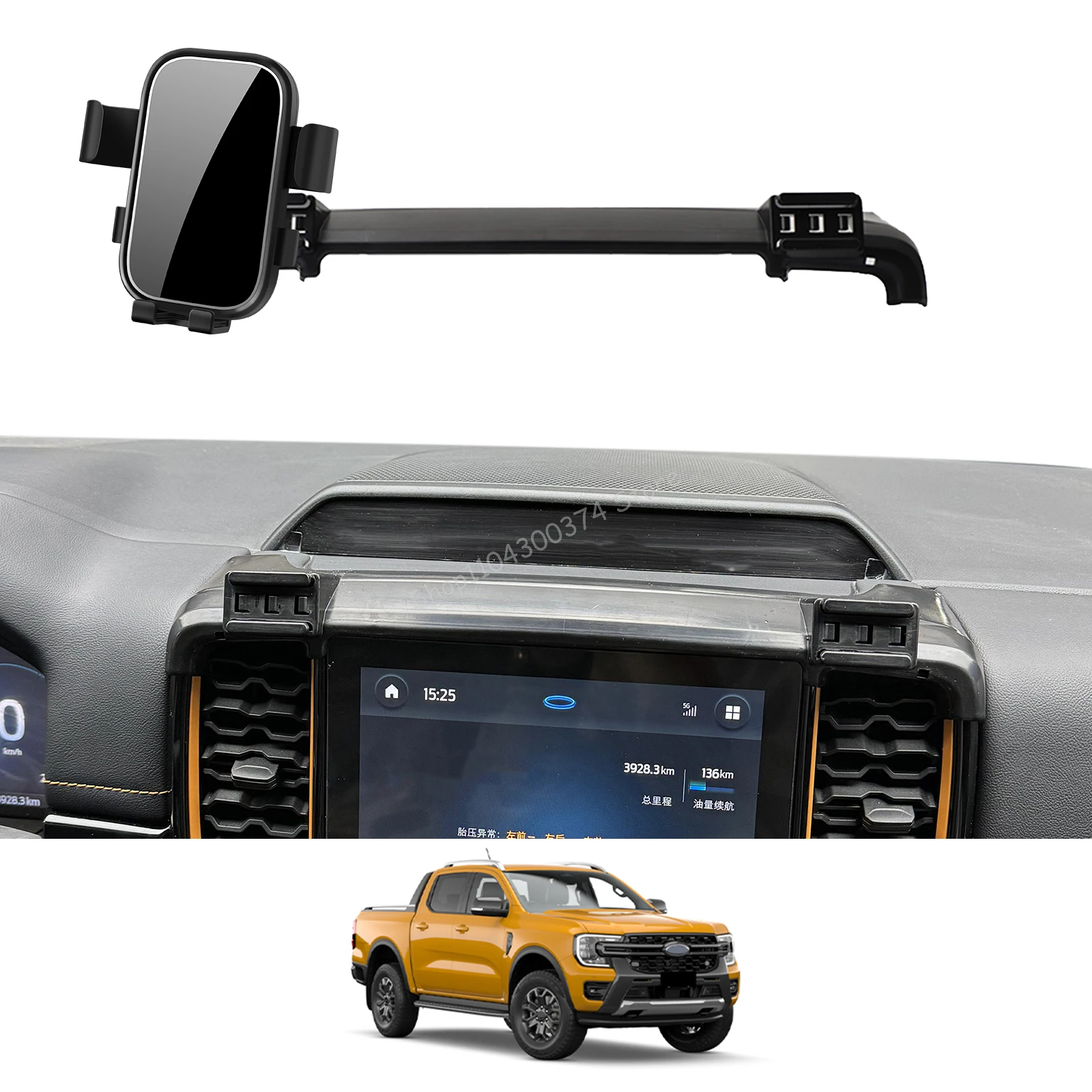 

Car Mobile Phone Holder for Ford Ranger 2023 2024 T9 Everest GPS Bracket Navigation Stand Auto Accessories