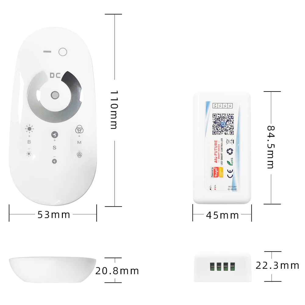 Aipintech led dimmer dc5-24v 2.4g rf telecomando mono single color strip light smartlife app wifi led dimmer controller