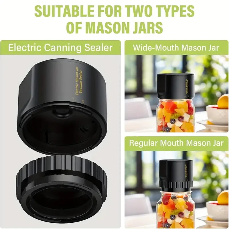 Automatic electric Mason jar vacuum sealer, one-button operation, leak-proof sealing, portable food preservation equipment, suit image 5
