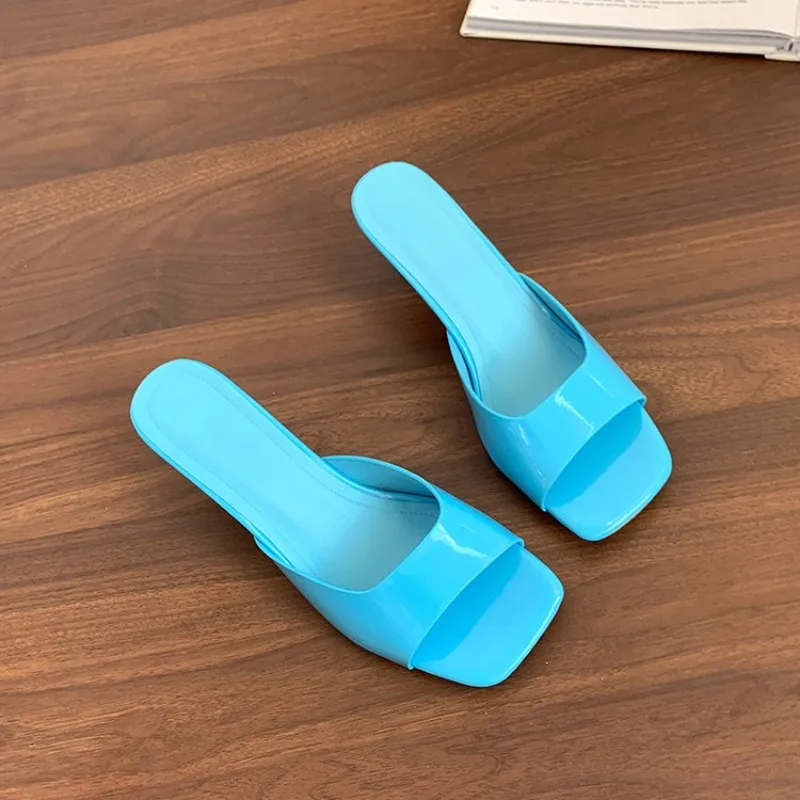 

2025 женские босоножки на высоком каблуке, летние новые модные женские элегантные повседневные удобные босоножки с квадратным носком и открытым носком