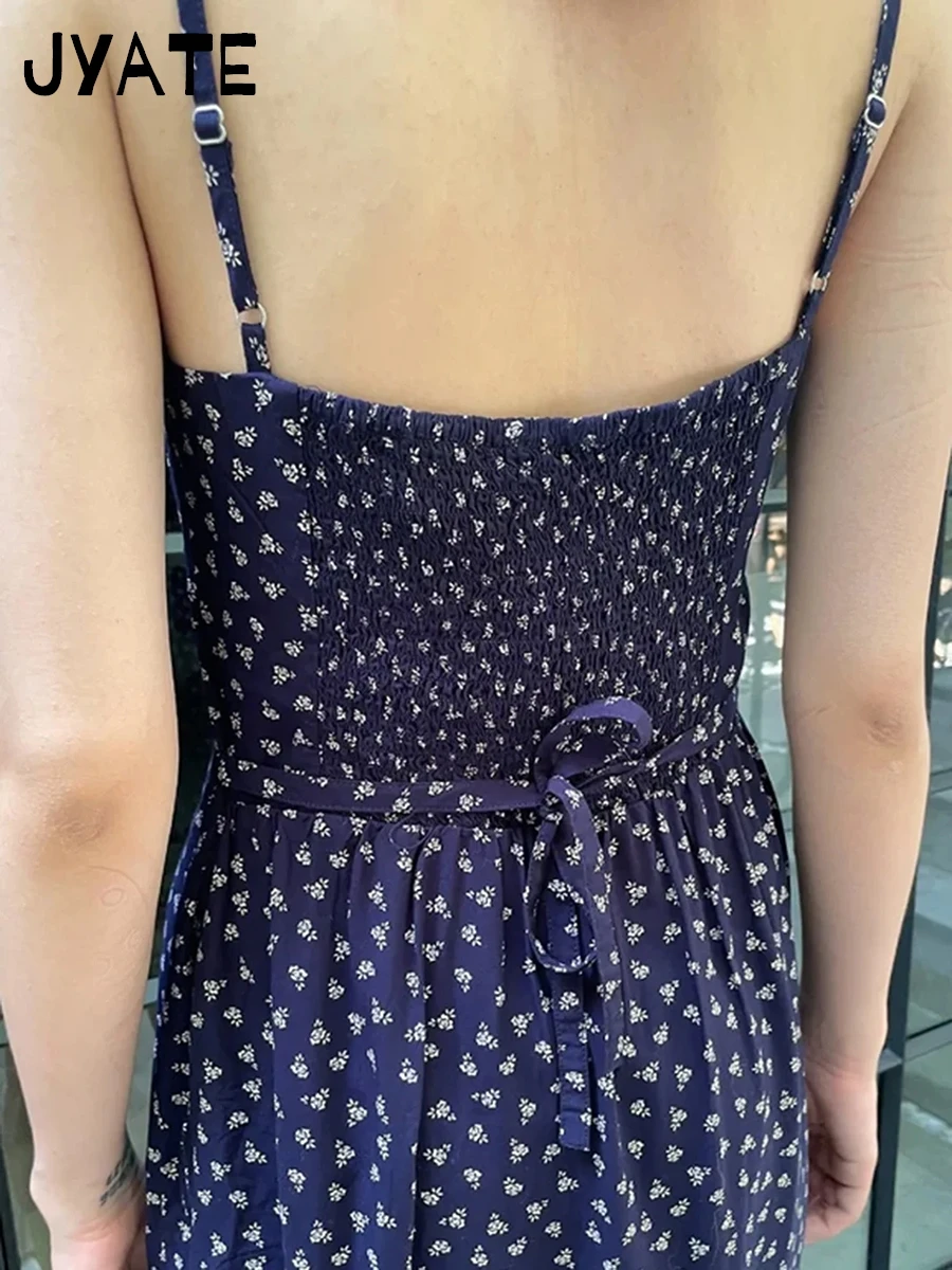 Vintage imprimé fleuri à lacets robe sans manches femmes été coton Style Preppy décontracté a-ligne robes doux mignon Mini robes