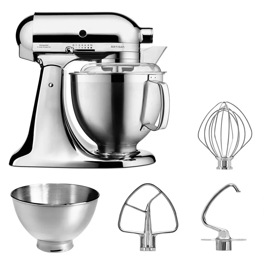 Batedor plano de aço inoxidável para batedeira KitchenAid com cabeça inclinada e 4,5-5 Qt, acessório para mistura de pastelaria