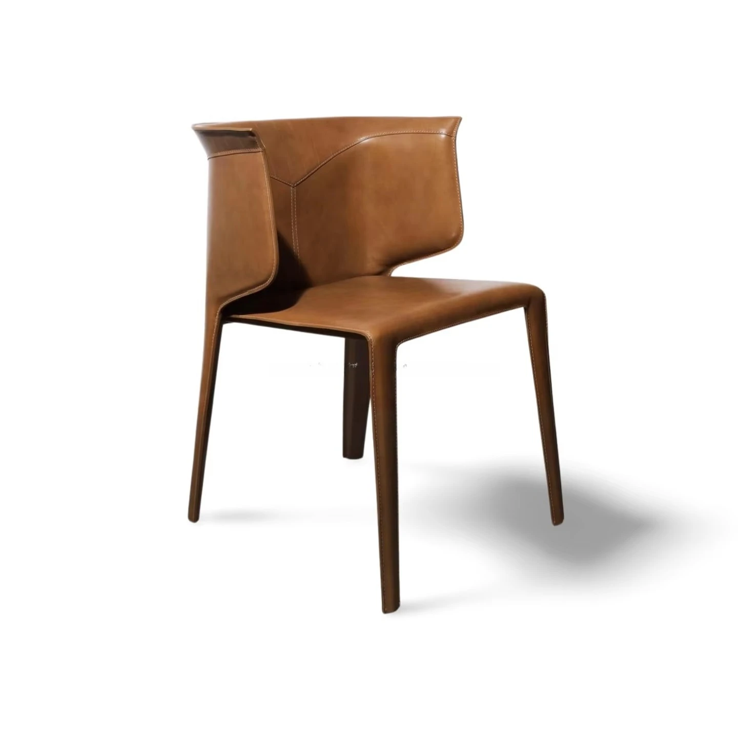 Italienischer Minimalisti Scher Sattelleder-Esszimmers Tuhl Modern Einfach Für Apartment Hotel Cafe Restaurant Verhandlung