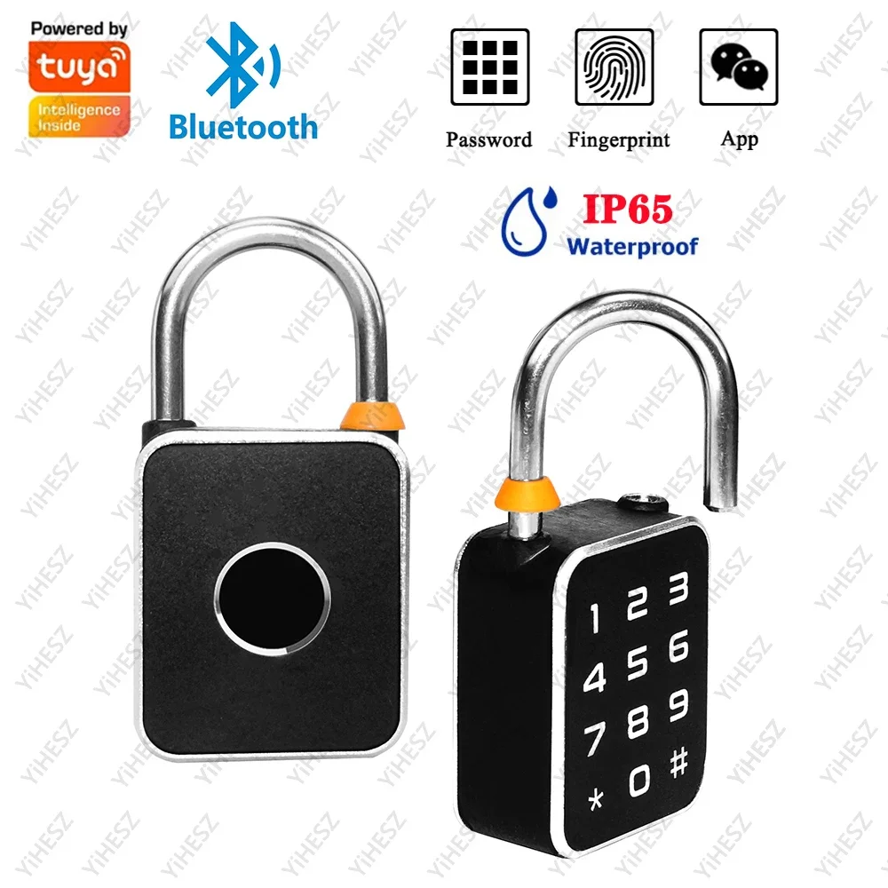 

Tuya Smart Password Fingerprint Padlock IP65 Waterproof Electric Biometric Lock Ecurity Keyless Mini Smart Lock Anti-theft Lock