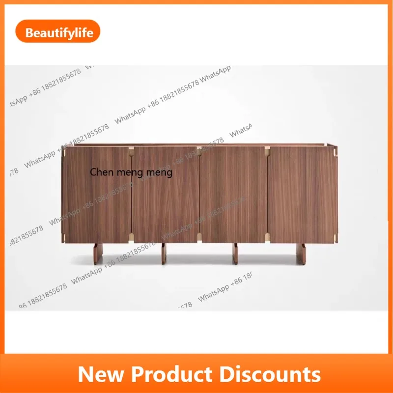 

b06 Medieval style, dining side cabinet, black walnut, living room, solid wood simple storage cabinet, storage, entrance cabinet
