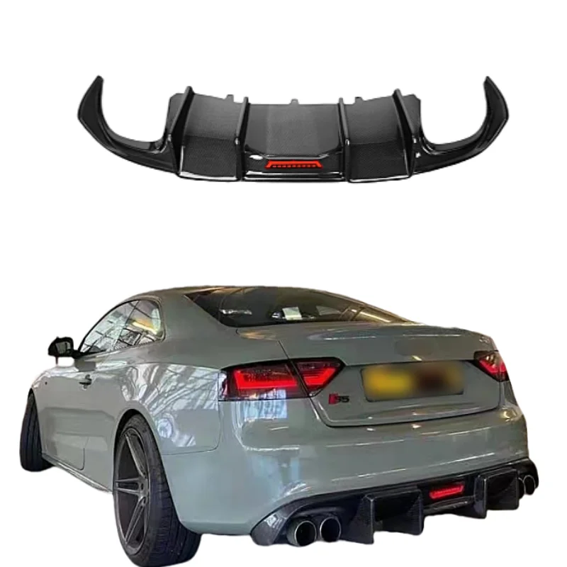 

KB Style Carbon Fiber Rear Diffuser With LED Light For A5 S5 B8 2008-2011 Rear Bumper Diffuser Lip