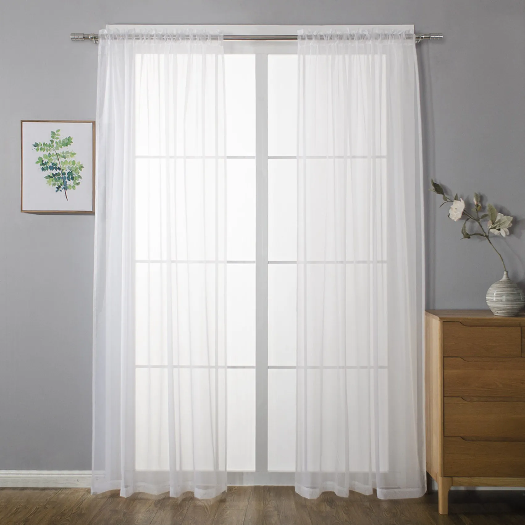 4Pcs Outdoor Curtain For Patio Detachable For Easy Hanging Waterproof Gauze Curtain For Porch Garden Gazebo(1.9X1.5M)-B51B
