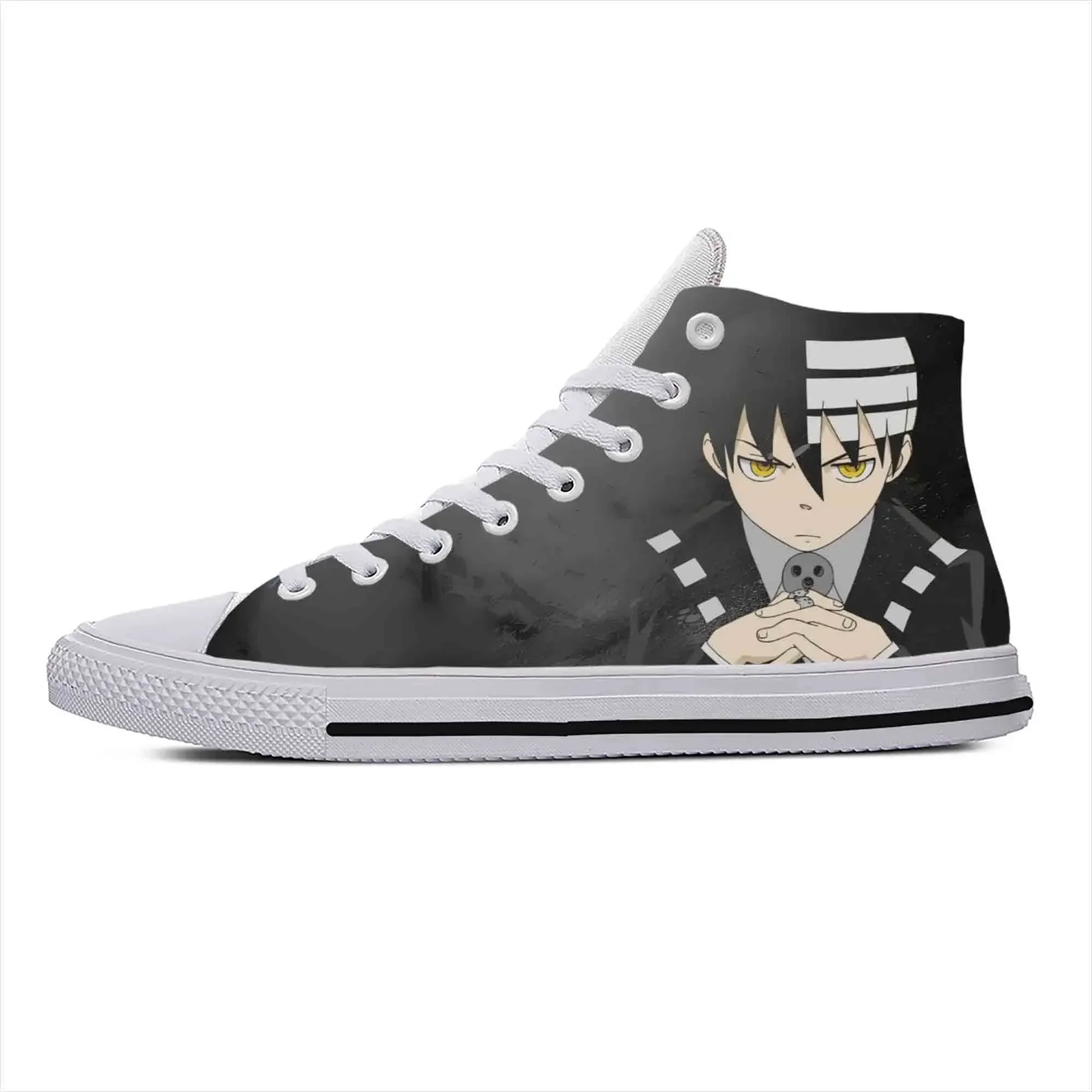 Hot Japanese Anime Manga Soul Eater Death the Kid Casual Cloth Shoes High Top Lightweight Breathable 3D Print Men Women Sneakers