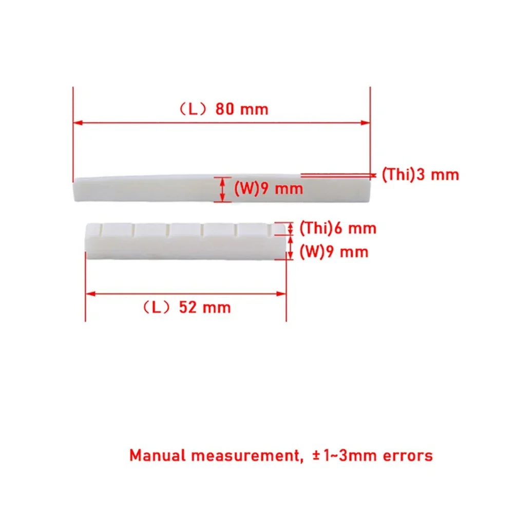 내구성 실용적인 유용한 하이 퀄리티 기타 너트, 흰색 52mm, 6 스트링, 80mm 브리지 클래식 기타 새들