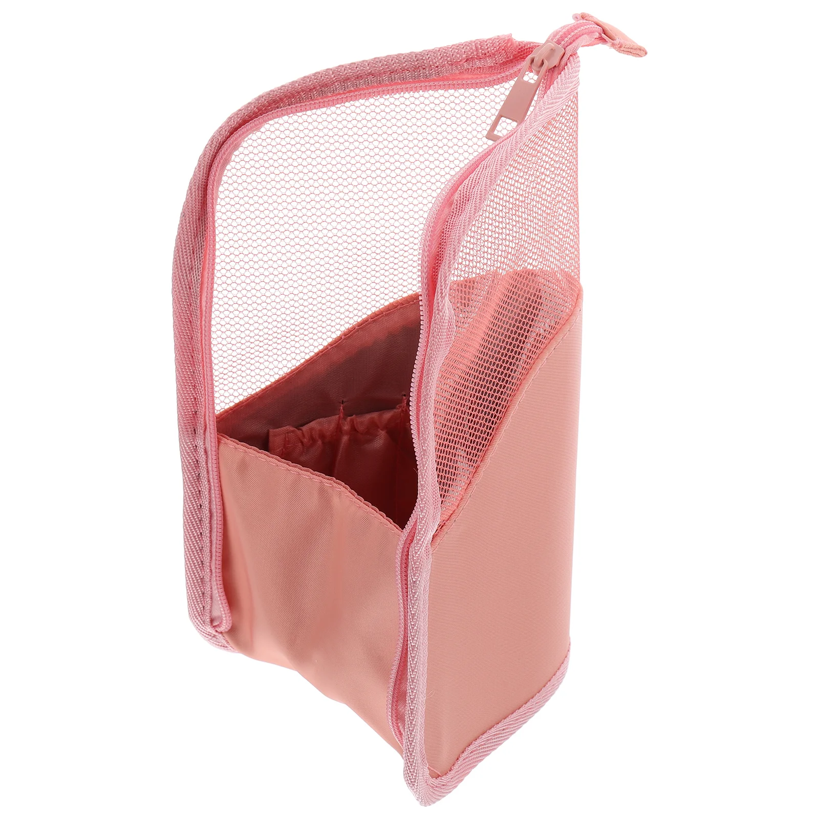 

Bag Storage Brush Holder Stand-up Toiletry Vertical Zipper Pouch Pink Travel