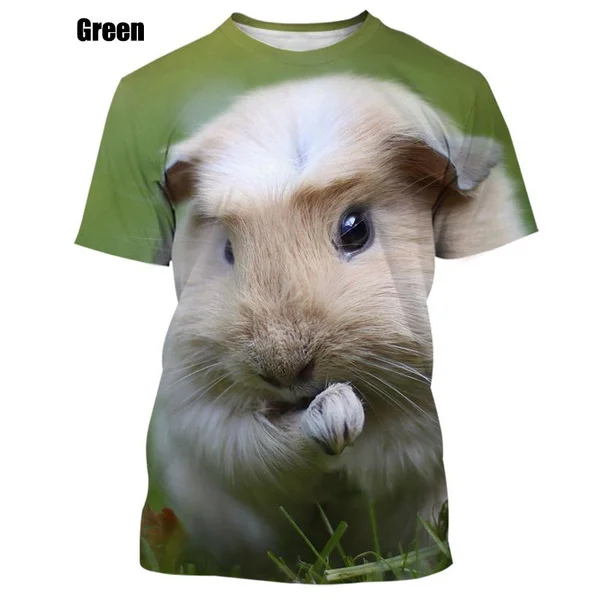 Divertente animale cavia stampa 3d estate uomo donna Streetwear o-collo t-shirt oversize Casual TShirt Trend moda abbigliamento Unisex