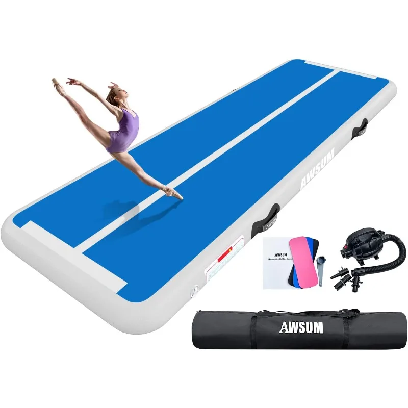 AWSUM Inflatable Air Gymnastics Mat 10ft/13ft/16ft/20ft/23ft Training mat 4/8 inches Thick tumbling mat with Electric Pump