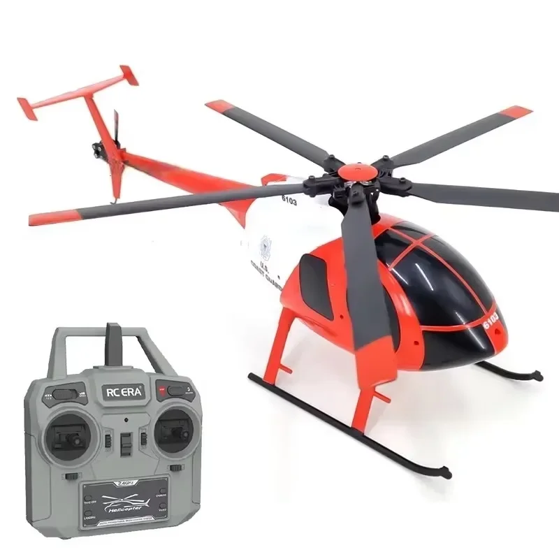 1: 28 C189 Aeronave de controle remoto Rc Helicóptero Tusk Md500 Modelo de simulação dupla sem escova Modelo giroscópio de 6 eixos Brinquedo para presente