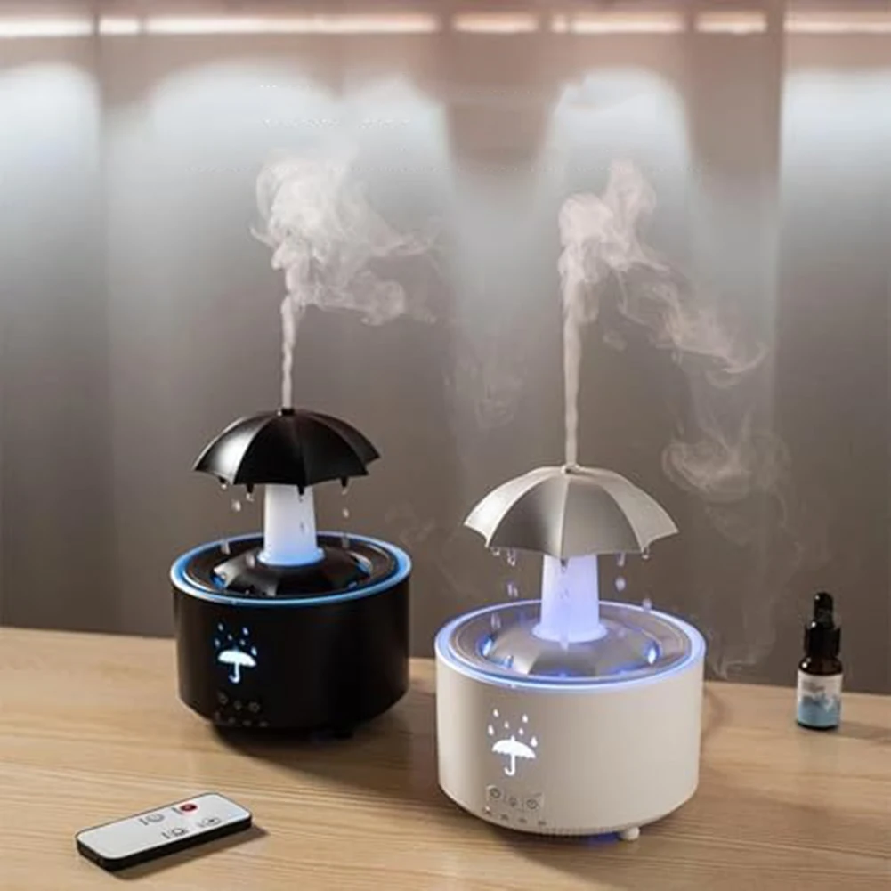 Cloud Rain Humidifier Raindrop Aromatherapy Essential Oil Diffuser Night Light Fountain Water Drop Sound 7 Colors LED Diffuser